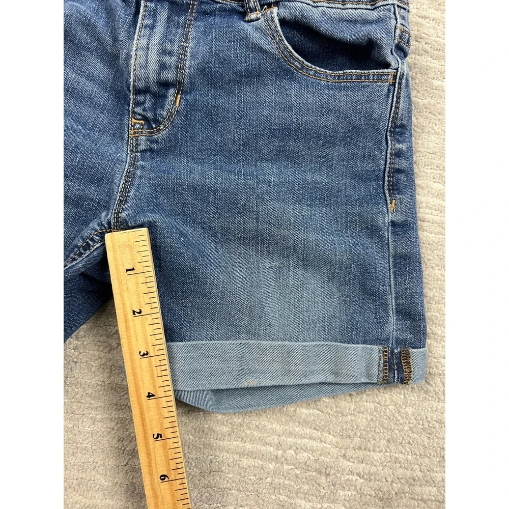 Gap Denim Shorts Girl Size 14 Blue Stretch Midi Short Cuffed Medium Wash Classic